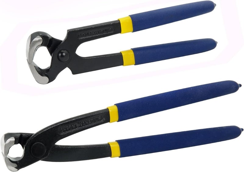 MANUFORE 2pcs Nail Puller Pincers Set, 8in Carpenters Pincers, 9in Tower Pincers Set Nail Remover Tool for Pulling Nails or Cutting Wires - Image 1